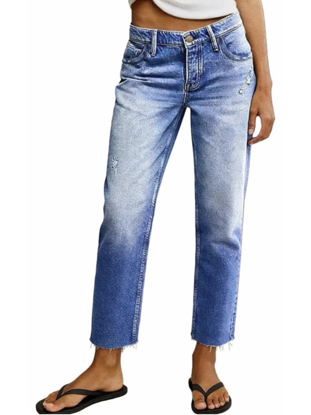Flamingals Women's Denim Capri Jeans for Women Mid Rise Skinny Capri S